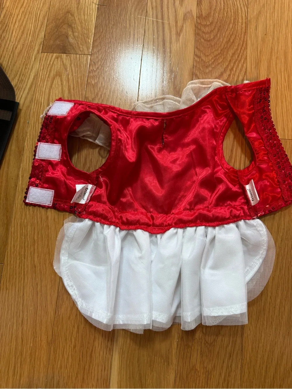 Small Red & White Sequin Pet Dress or Costume